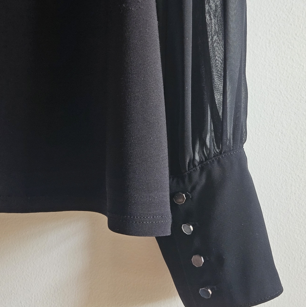 WHBM Chiffon-Sleeve Boatneck Top in Women's M - Picture 8 of 16
